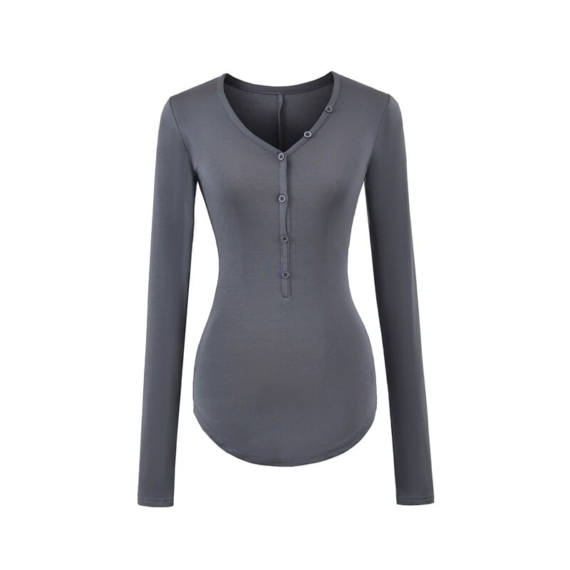 V-Neck Crop Tee - Long Sleeve
