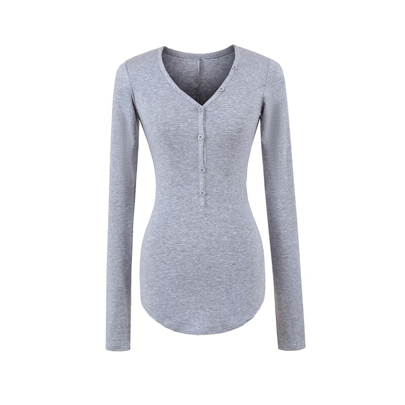 V-Neck Crop Tee - Long Sleeve