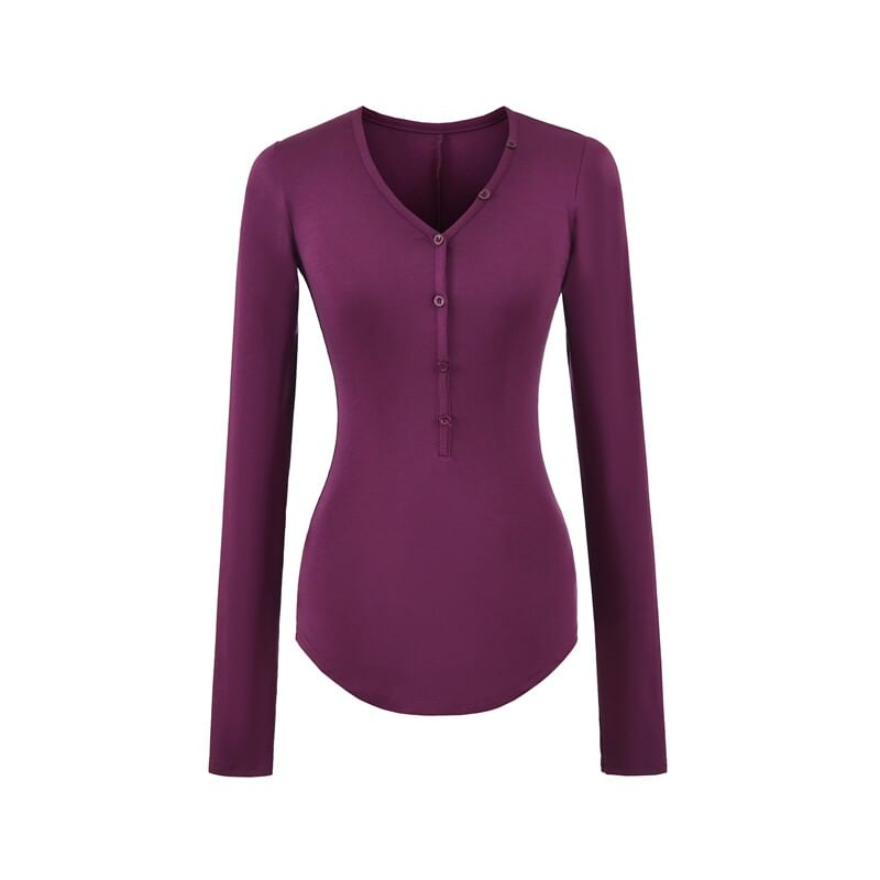 V-Neck Crop Tee - Long Sleeve