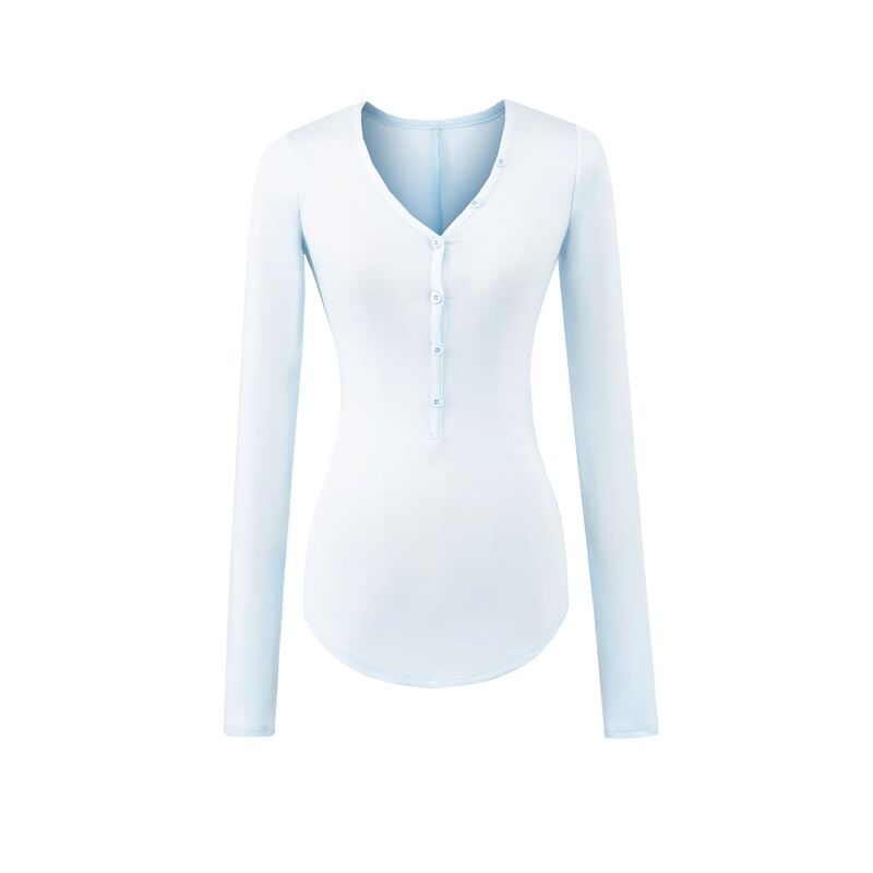V-Neck Crop Tee - Long Sleeve