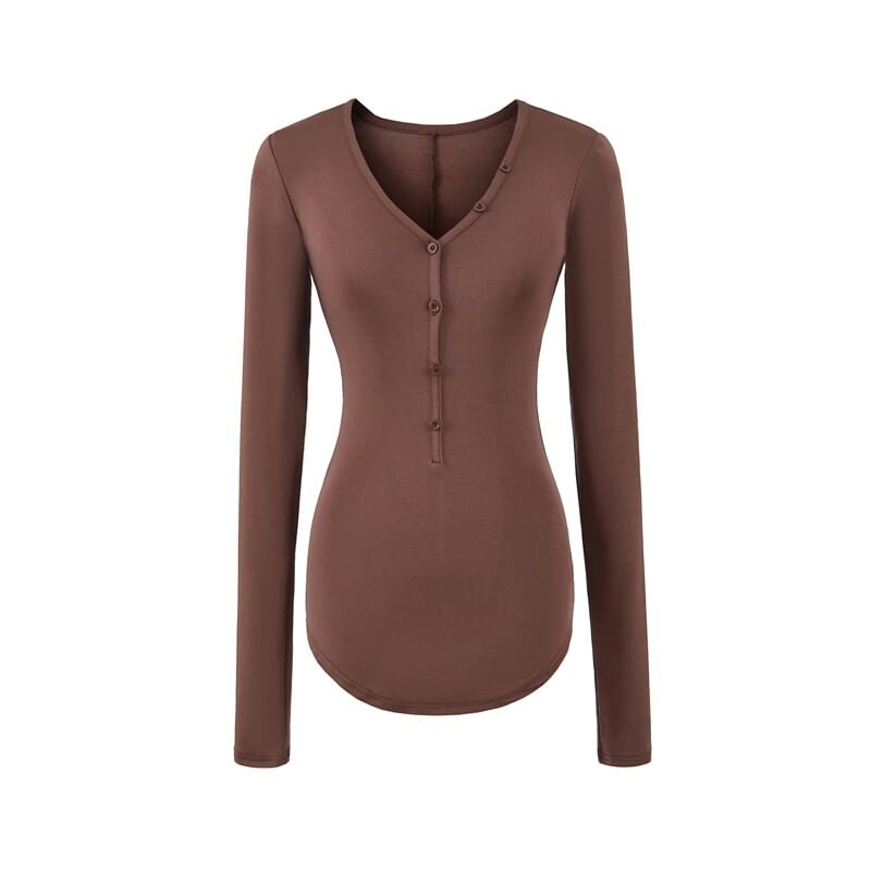V-Neck Crop Tee - Long Sleeve