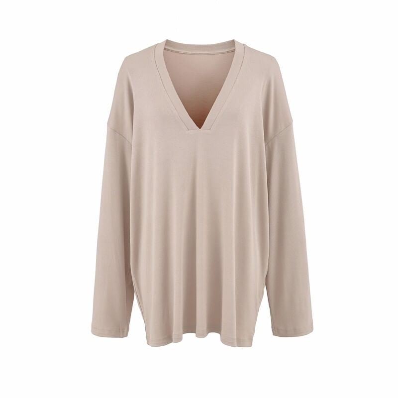 Long Sleeve V-Neck Tee - Plain