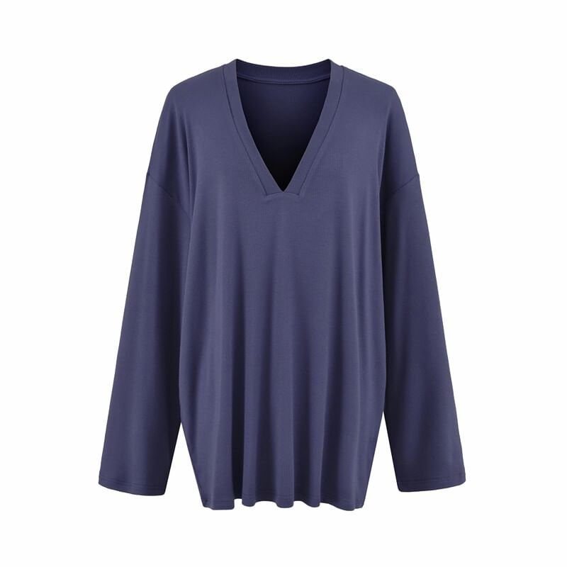 Long Sleeve V-Neck Tee - Plain