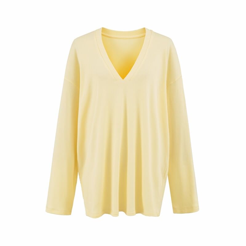 Long Sleeve V-Neck Tee - Plain