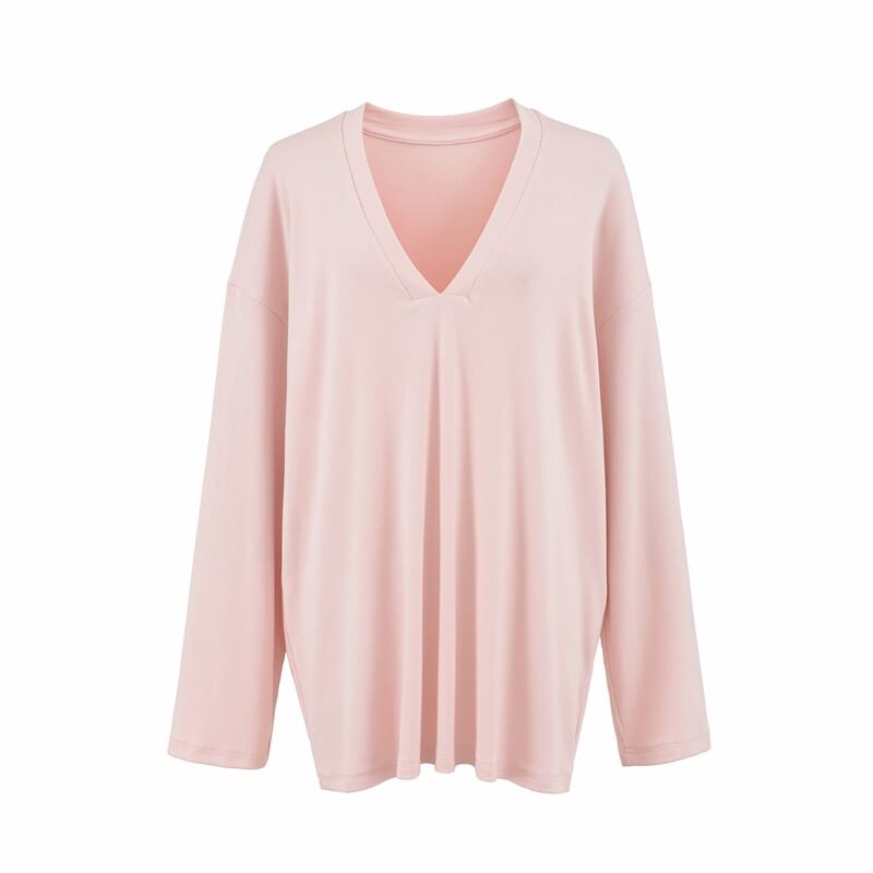 Long Sleeve V-Neck Tee - Plain