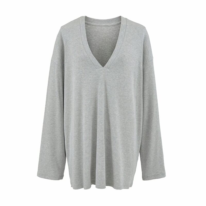 Long Sleeve V-Neck Tee - Plain