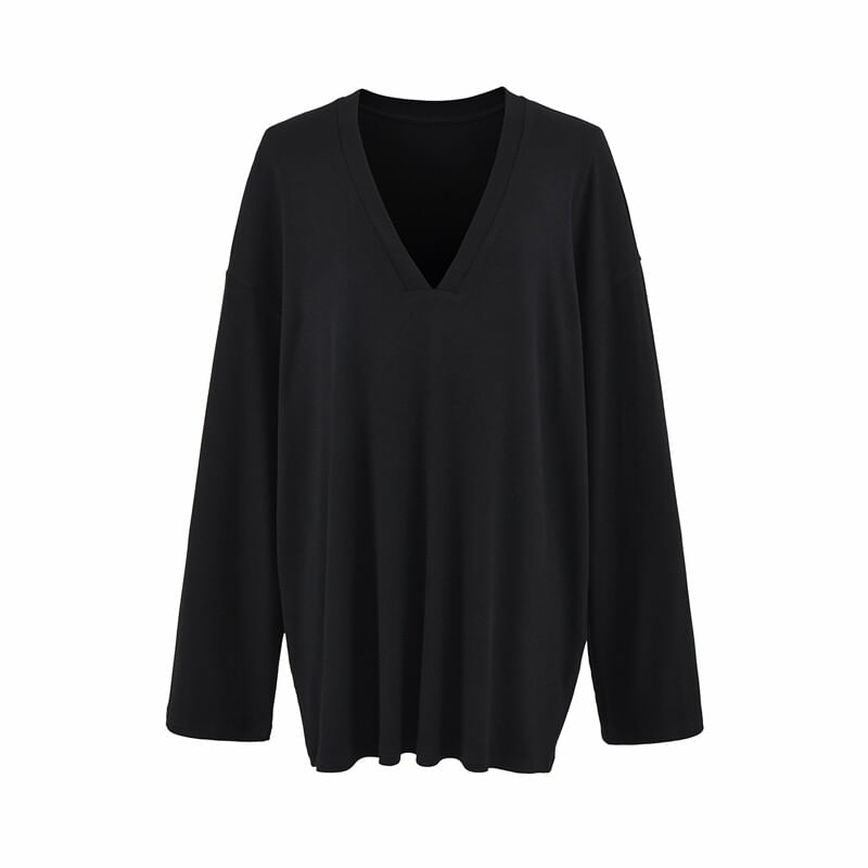 Long Sleeve V-Neck Tee - Plain