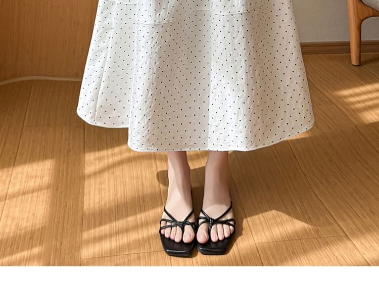 Elastic Waist Dotted Maxi A-Line Skirt - Altfashion Shop