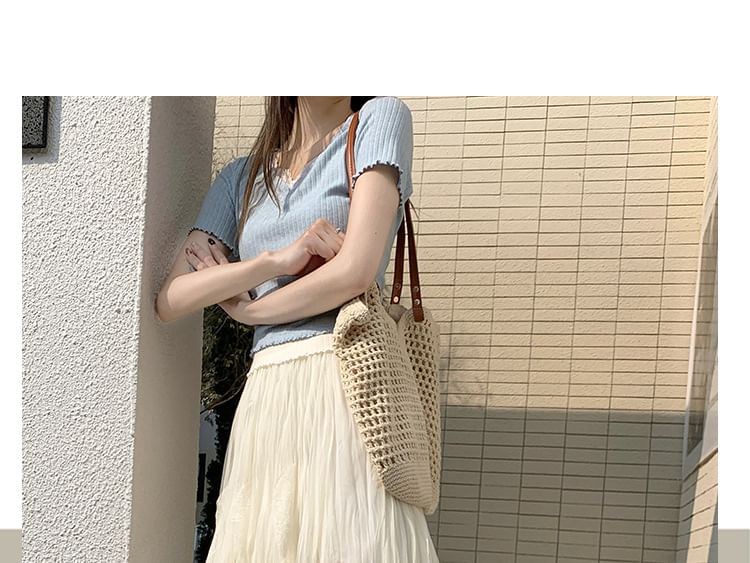 Black Pleated Maxi Skirt with Elastic Waist - Altfashion Shop