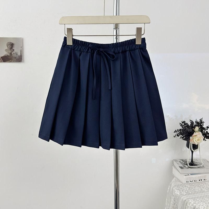 Drawstring Mini Pleated Skirt - Altfashion Shop