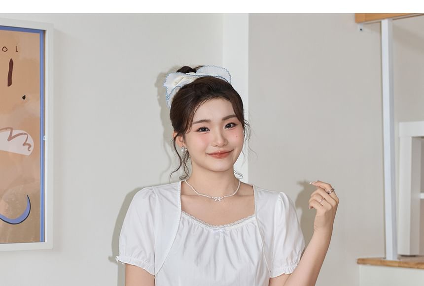 Square Neck Lace Detail Top - Plus Size Sleeveless