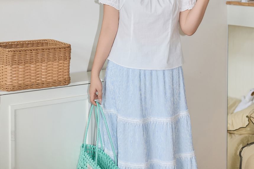 Square Neck Lace Detail Top - Plus Size Sleeveless