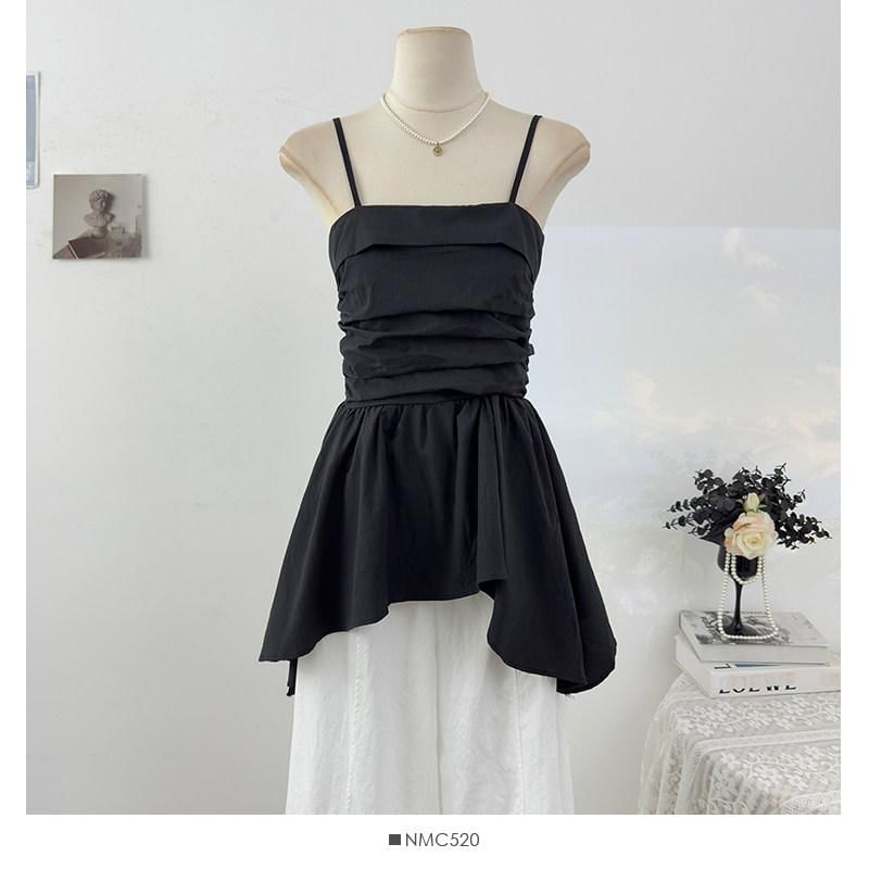 Plaid Tiered Camisole with Spaghetti Straps