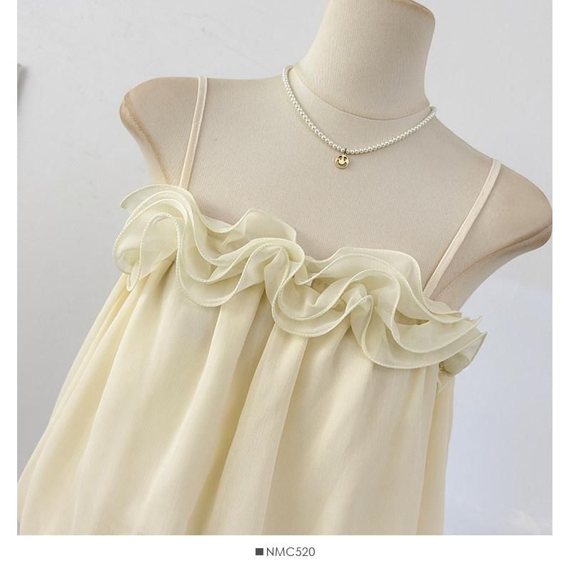 Ruffle Trim Spaghetti Strap Camisole - Plain