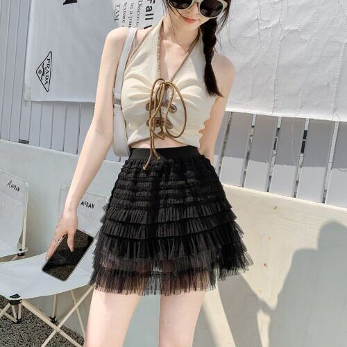 Mid Rise Mini Tiered Skirt - Altfashion Shop