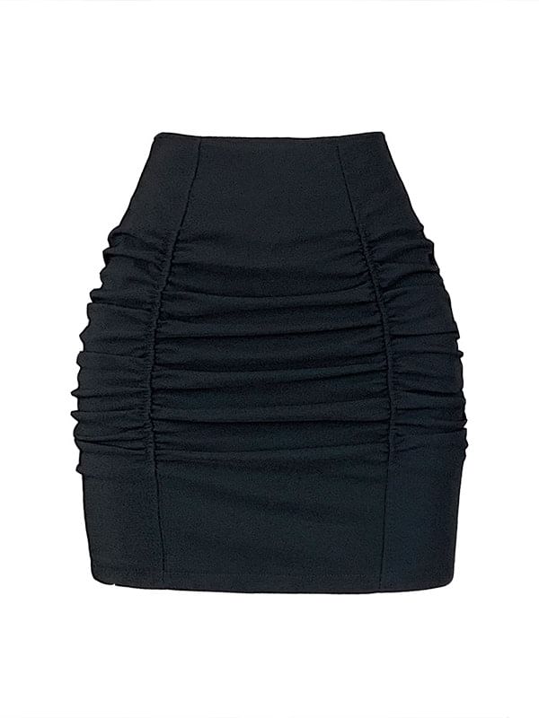 High-Waist Ruched Mini Pencil Skirt - Altfashion Shop
