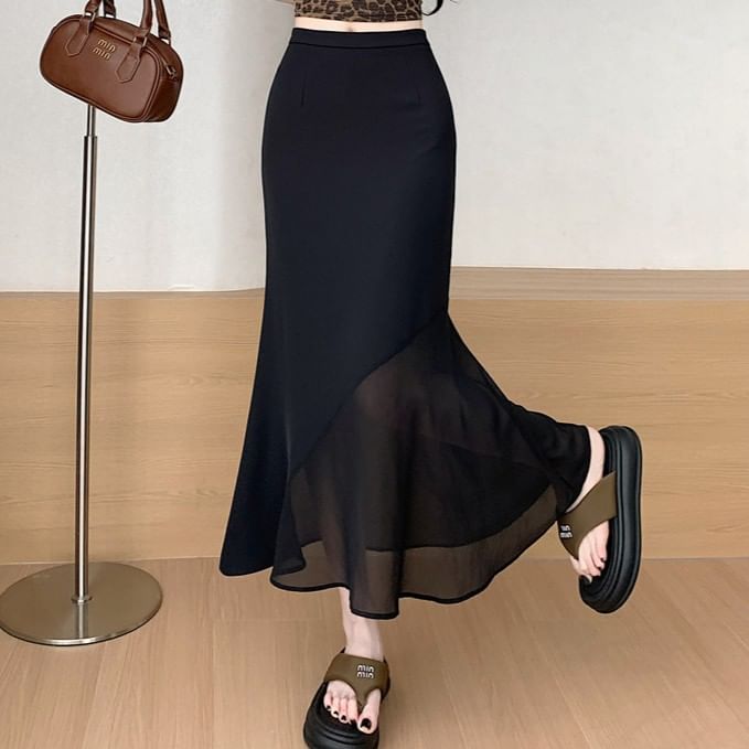 Mid Rise Midi A-Line Skirt - Altfashion Shop