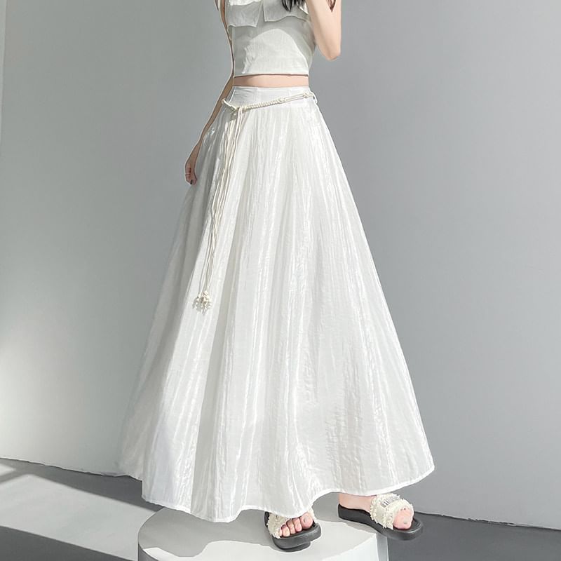 High-Waist Maxi A-Line Skirt - Altfashion Shop