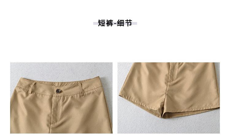 Belted Sleeveless Shirt and Shorts Ensemble