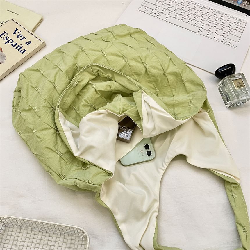 Plain Ruched Shopper Bag