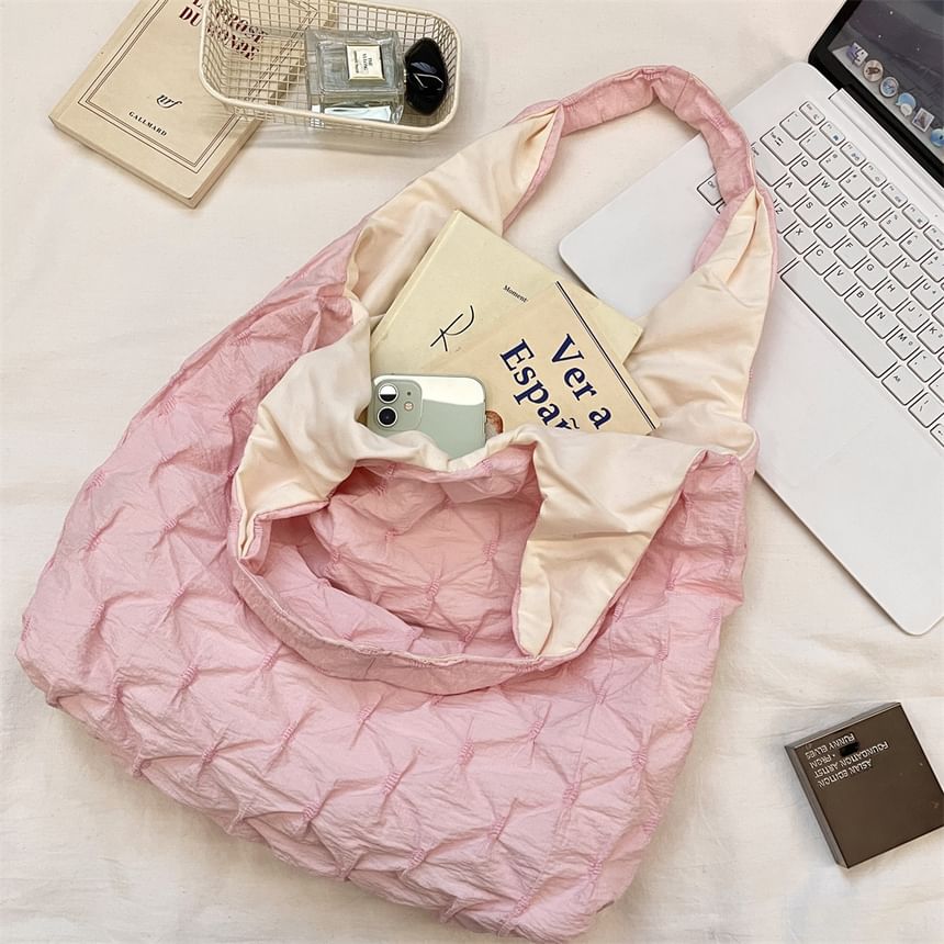 Plain Ruched Shopper Bag