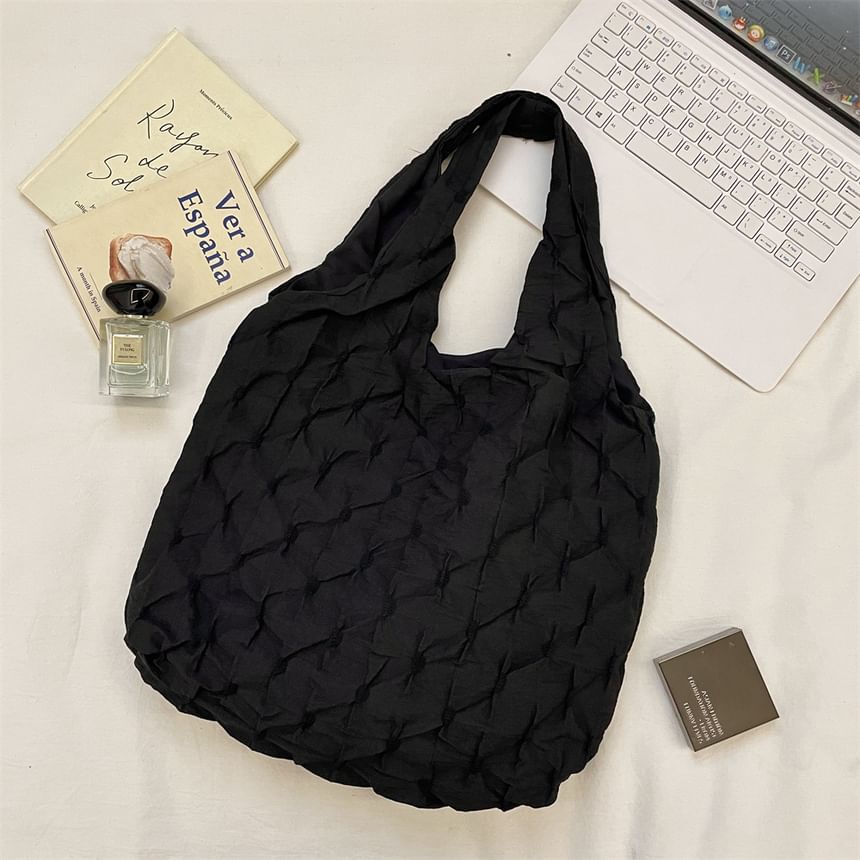 Plain Ruched Shopper Bag