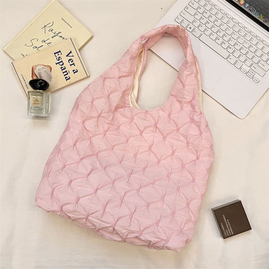 Plain Ruched Shopper Bag