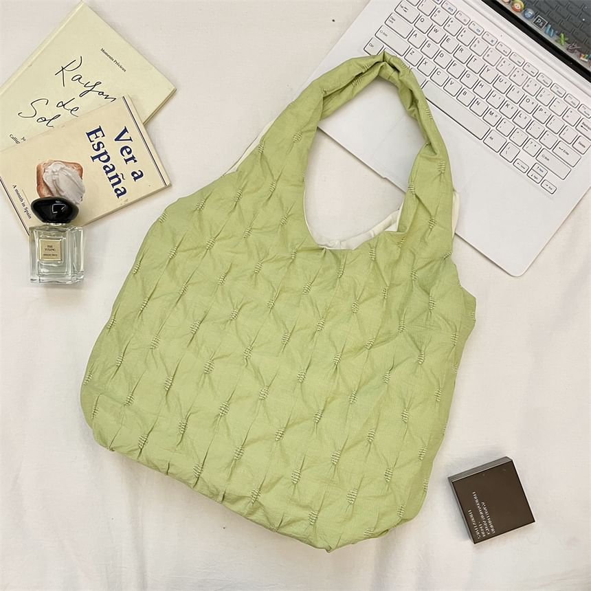 Plain Ruched Shopper Bag