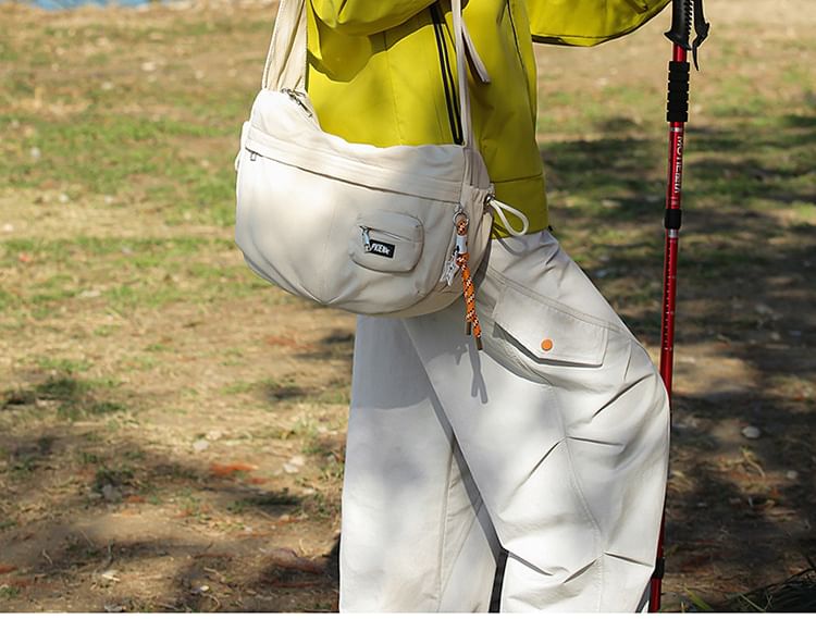 Drawstring Fabric Crossbody Bag