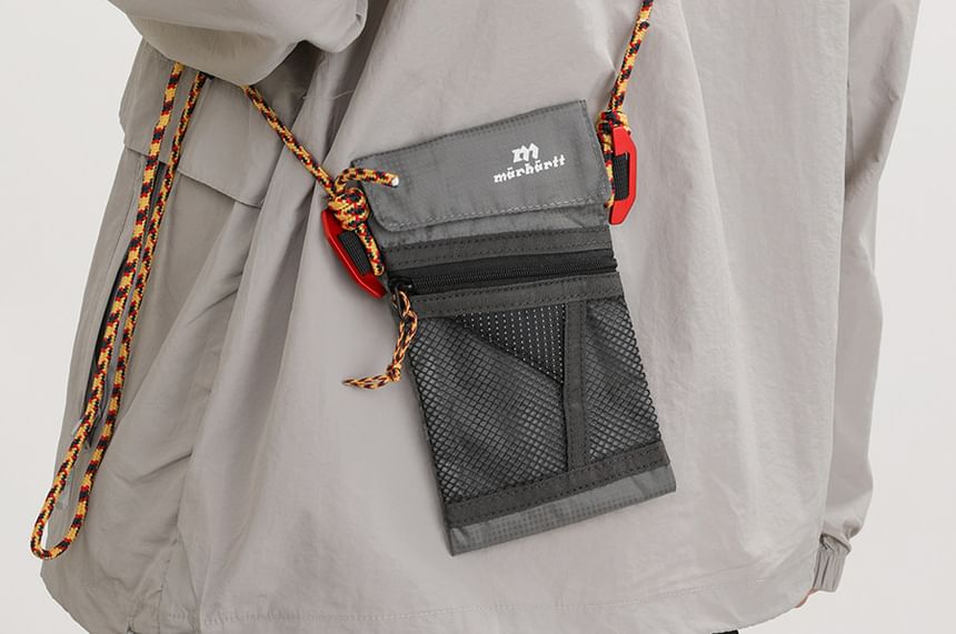Flap Panel Mesh Crossbody Bag