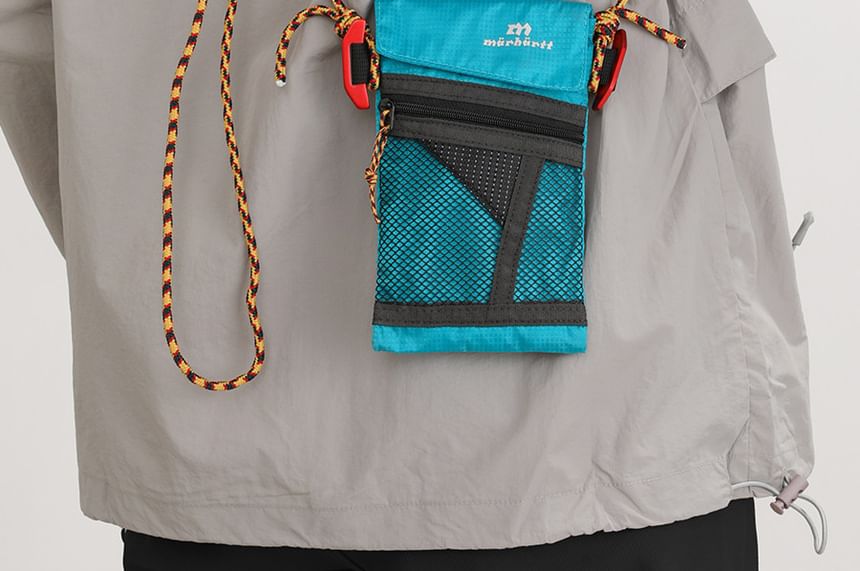 Flap Panel Mesh Crossbody Bag