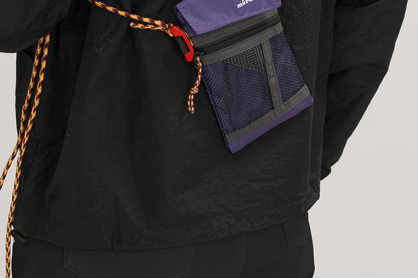 Flap Panel Mesh Crossbody Bag