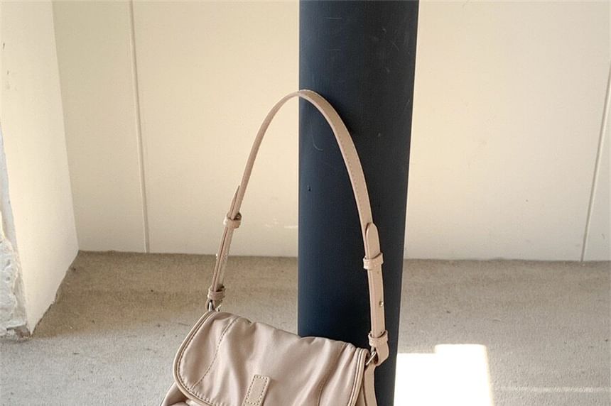 Flap Pocket Nylon Shoulder Bag