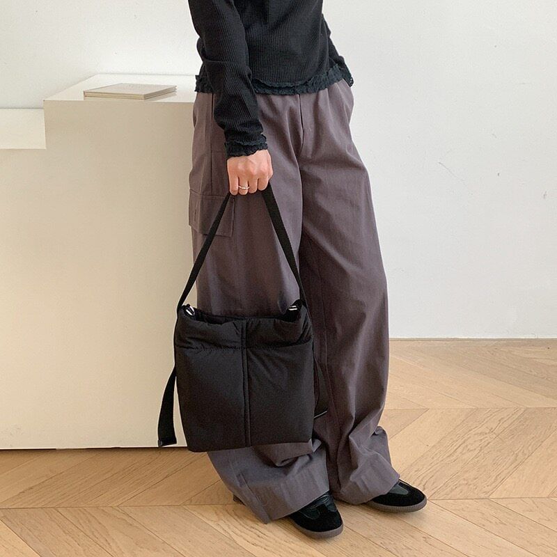 Plain Nylon Bucket Bag