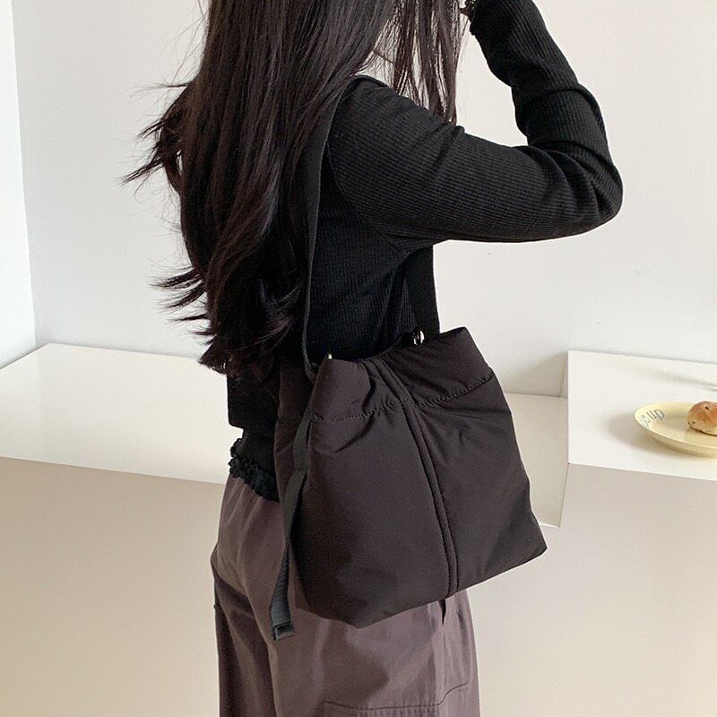 Plain Nylon Bucket Bag