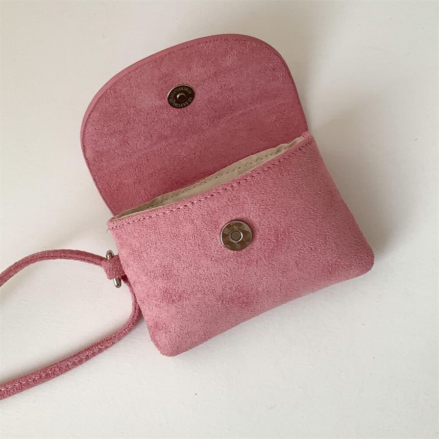 Leopard Print / Plain Faux Suede Shoulder Bag