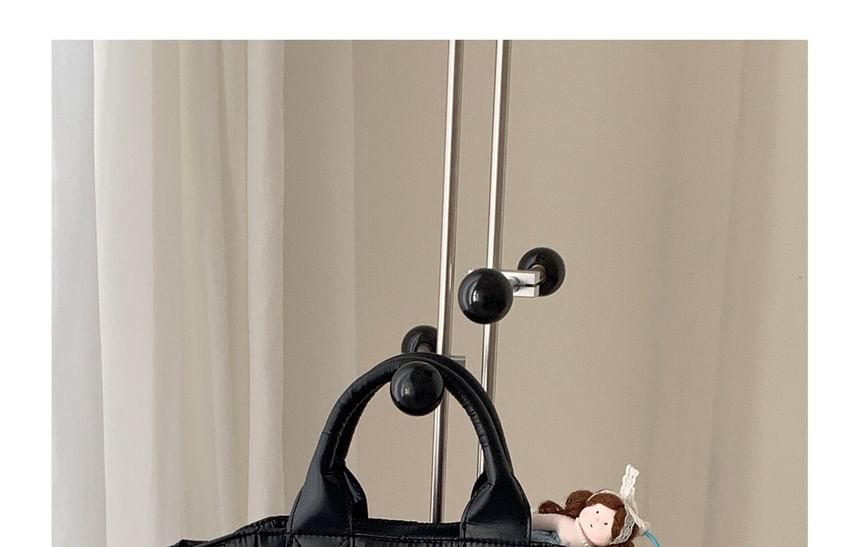 Plain Puffed Fabric Handbag