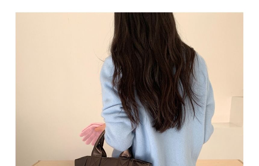Plain Puffed Fabric Handbag