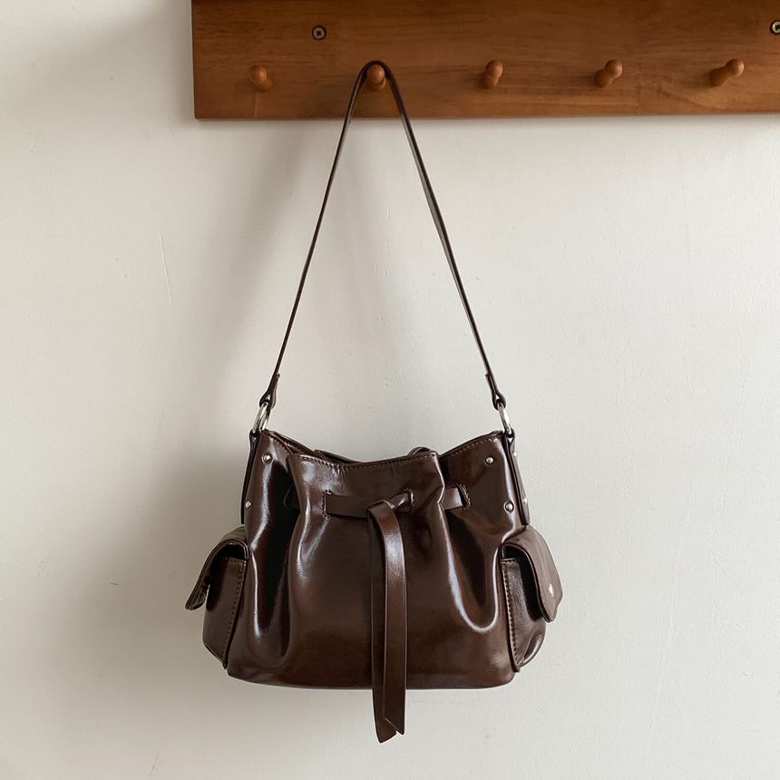 Faux Leather Bucket Bag