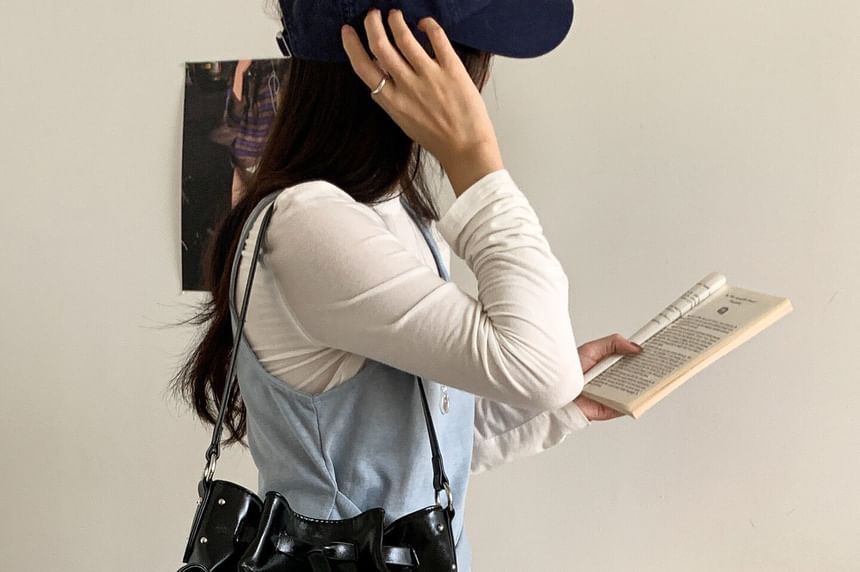 Faux Leather Bucket Bag