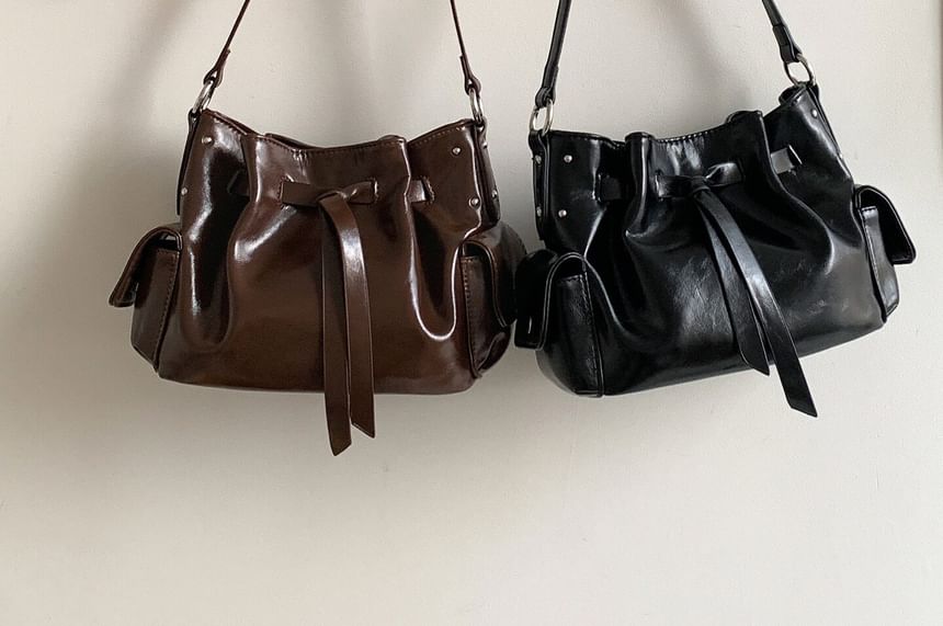 Faux Leather Bucket Bag