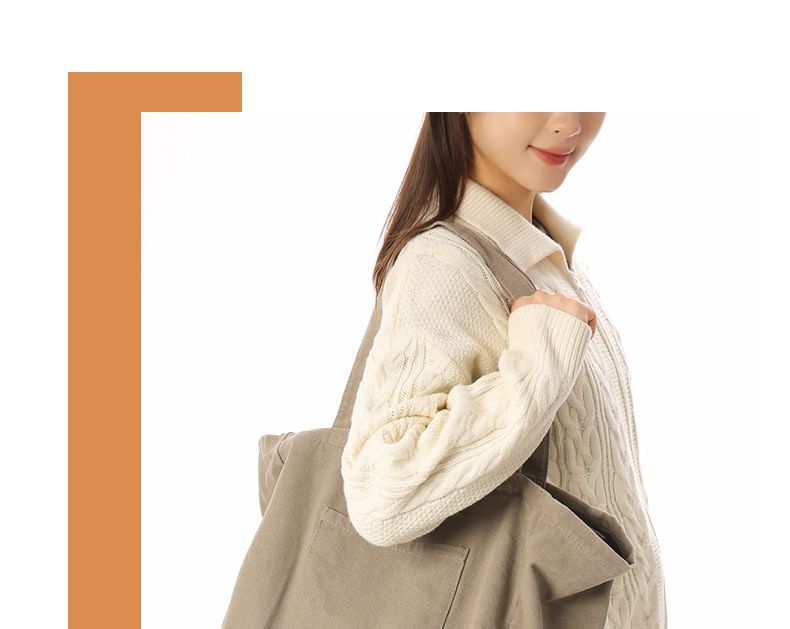 Oversized Canvas Plain Tote Bag