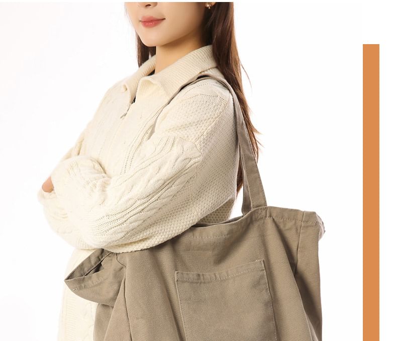 Oversized Canvas Plain Tote Bag