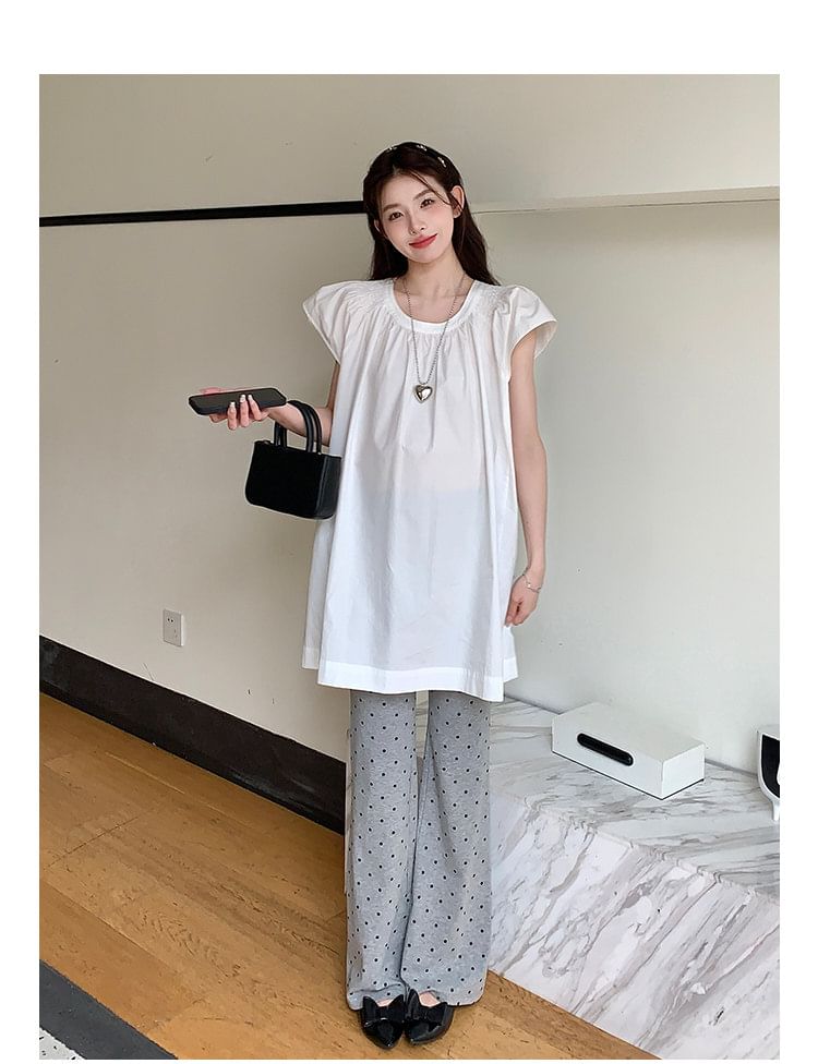 Maternity Tunic with Cap Sleeves and Flared Pants