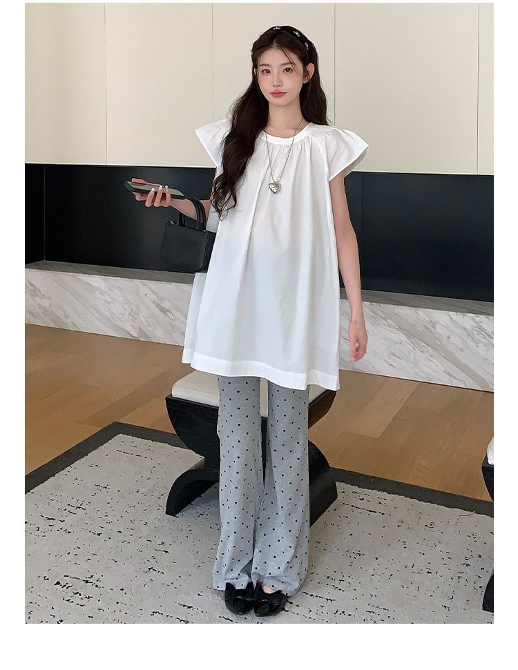 Maternity Tunic with Cap Sleeves and Flared Pants