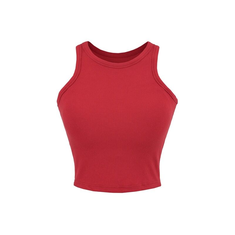 Plain Round Neck Cropped Tank