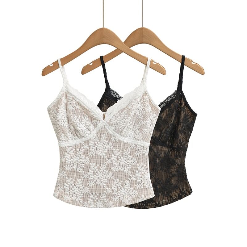 Lace Overlay V-Neck Camisole