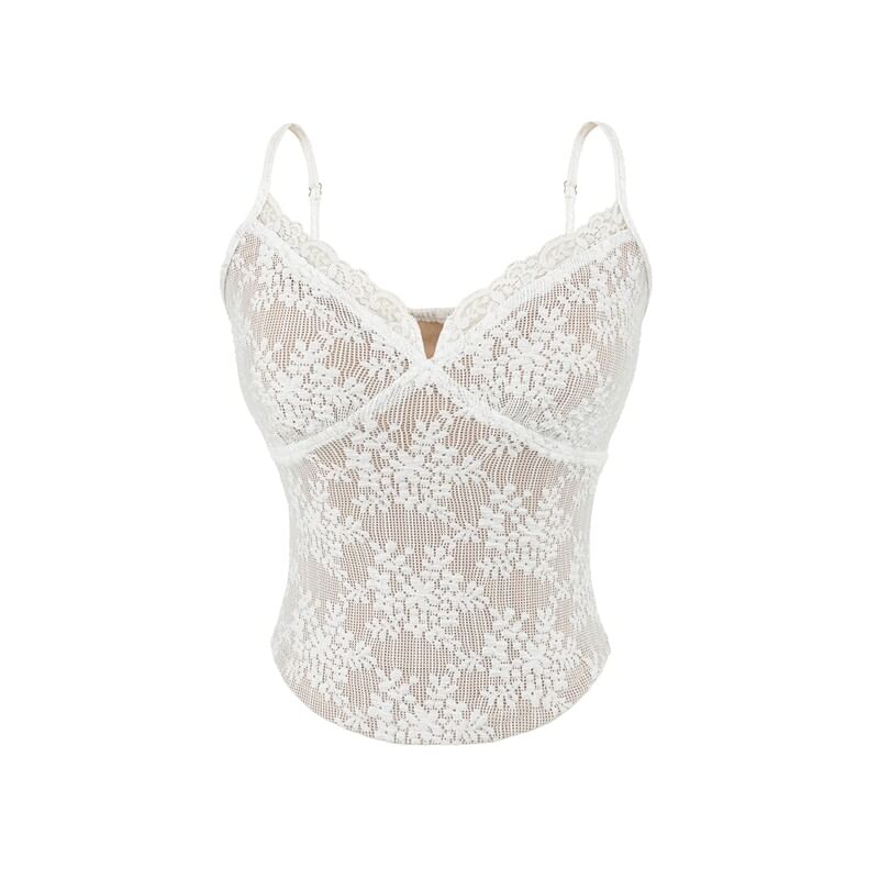 Lace Overlay V-Neck Camisole