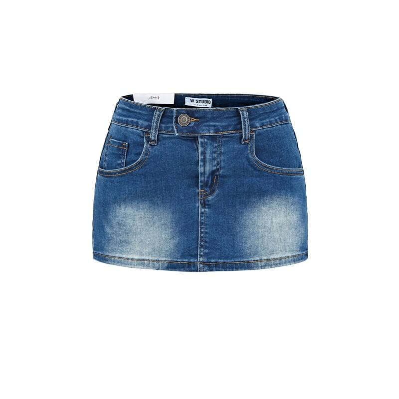 High Waist Mini Pencil Denim Skirt