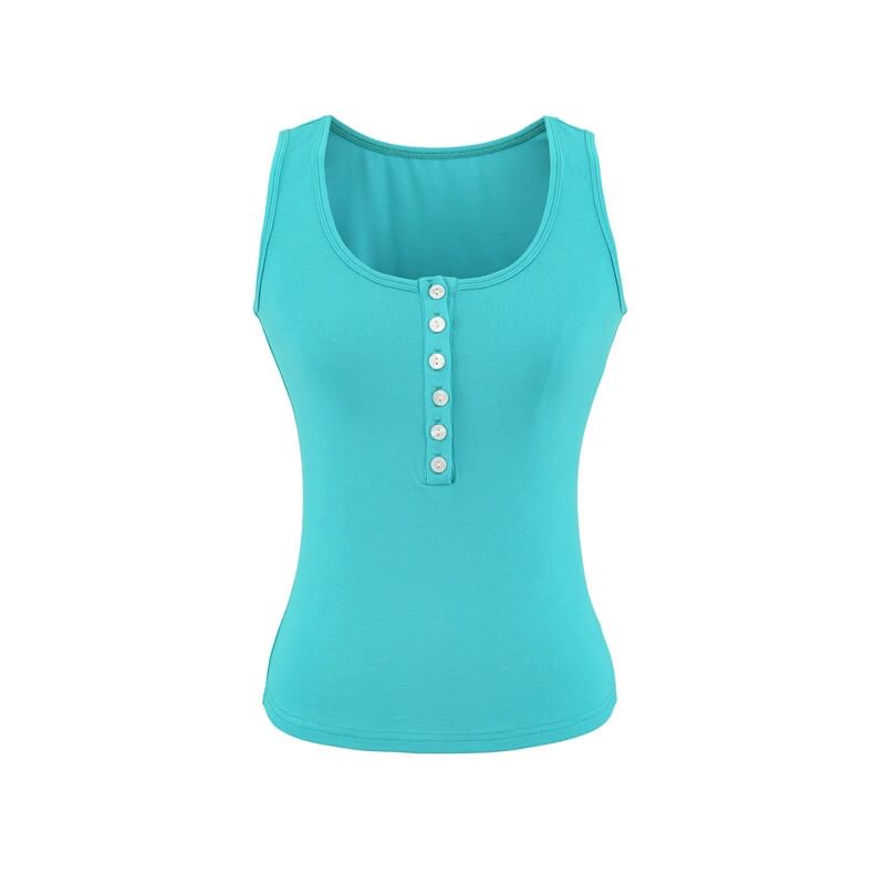 Plain Henley Tank Top